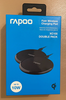 Rapoo XC105 2Er-Set Magnetische Qi Schnell LadegeräT 10W Schwarz 11555 Micro Usb