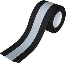 Sew on Silver Reflective Tape for Clothing Safety Fabric Webbing Trim Strip Blac
