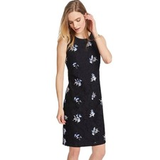 ANN TAYLOR NWT Floral Embroidered Lace Black Sheath Dress 4