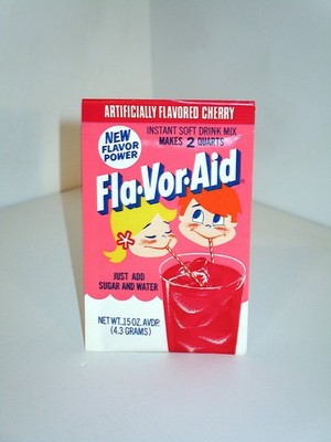 Vtg 1970's 1980's FlaVor Aid CHERRY Soft Drink Mix Packet Package