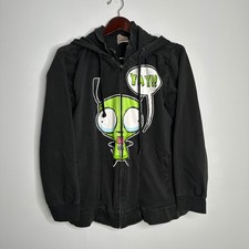 Mighty Fine Invader Zim Gir Hoodie Unisex Large Black Good 2009 Viacom Graphic