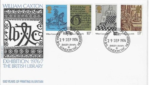 1976 Caxton On British Library Official First Day Cover Cat £50