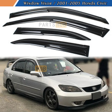 For 2001-2005 Honda Civic Jdm Mugen Style Window Visor Sun Rain Guards Deflector