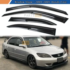For 2001-2005 Honda Civic JDM Mugen Style Window Visor Sun Rain Guards Deflector