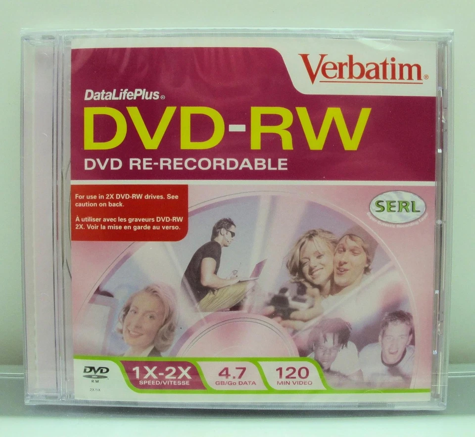 Verbatim DataLifePlus 10-Pack DVD-RW 4.7 GB Rewritable Discs (Factory Sealed) - Image 2 of 3