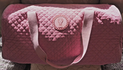 VTG Anna Sui Pink Corduroy  Dolly Girl Duffle Bag Weekender Travel Quilted Y2K