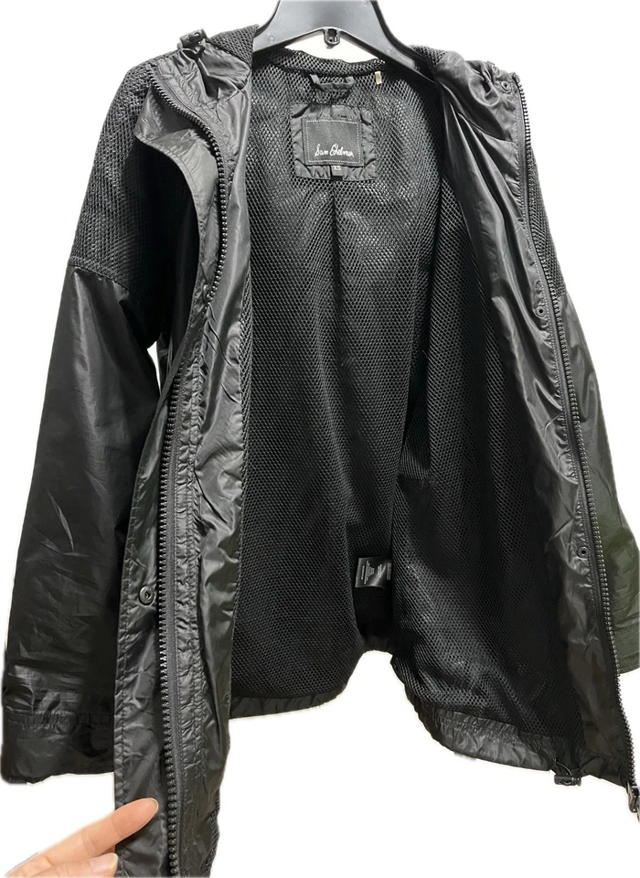 Sam Edelman Women’s Anorak Hooded Rain Jacket, Windbreaker Black XS - Image 3 of 4