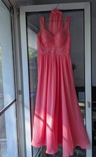 Abendkleid Ballkleid Abiball Unique M lang Lachs ca. 38 Mit Stola Langes Kleid 