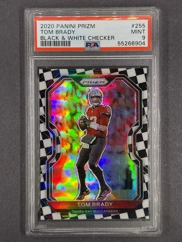 2020 Panini Prizm - Tom Brady #255 Black & White Checker Prizm PSA 9