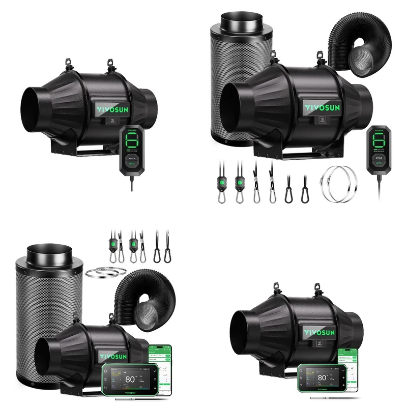 VIVOSUN AeroZesh T4/T6 Inline Duct Fan Smart Ventilation System For Grow Tent