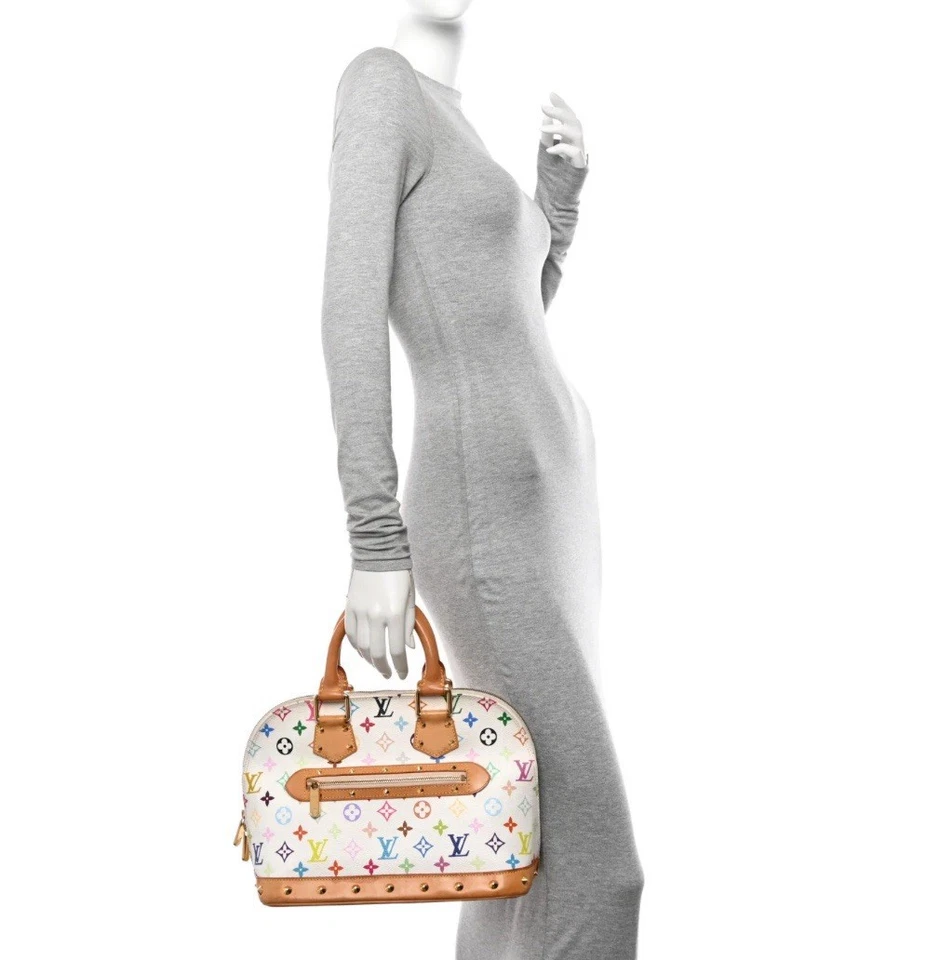 Louis Vuitton Alma Handbag White Multicolor Monogram Design - Image 2 of 4