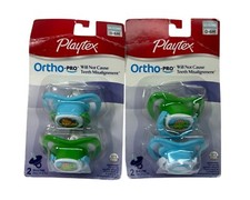 Playtex Ortho-pro Silicone Pacifier Binky 0-6 M Boy dinosaur lion 4