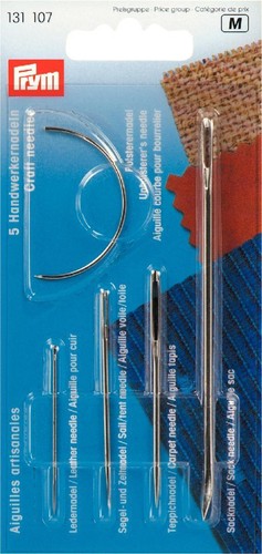 KUAIYIJU 50 aghi da cucito a mano resistenti aghi curvi in pelle per tappezzeria, pelle, tappeti, tela, riparazione