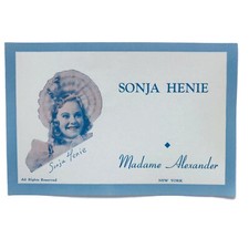 Vintage Madame Alexander Sonja Henie Celebrity Ice Skater Doll Paper Label Only