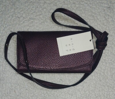 Wallet on a String A New Day boysenberry Clutch Purse Cross Body