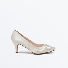 Lexi | Rainbow Club Wedding Shoes | Ivory Satin Bridal Courts
