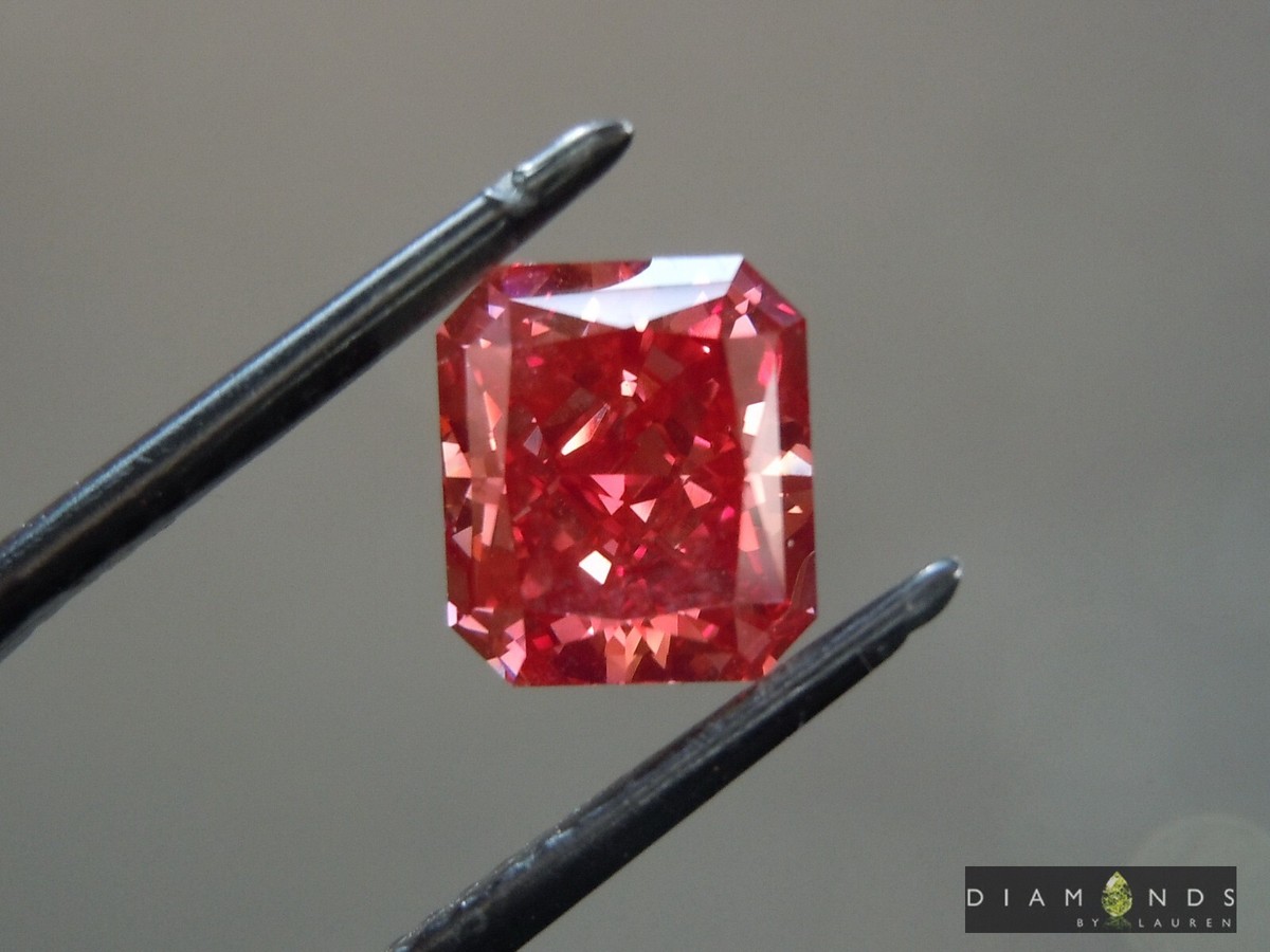 1.54ct Red VS2 Radiant Cut Diamond R10237 Diamonds by Lauren | eBay
