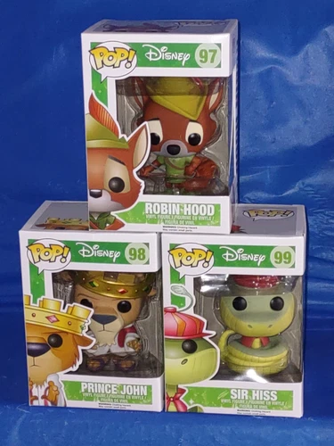 DISNEY ROBIN HOOD FUNKO POP VINYL FIGURES PRINCE JOHN SIR HISS NEAR MINT