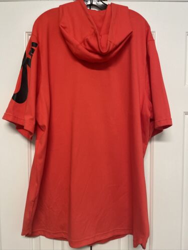 Nike Air Pivot Mens XXL Pullover Short Sleeve Orange Basketball Hoodie - NWT - Picture 2 of 9