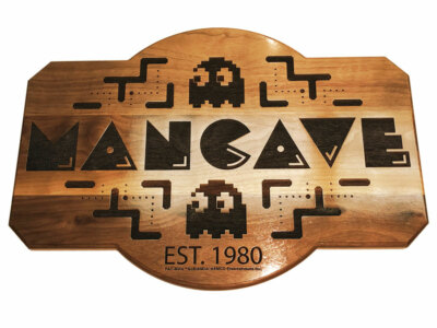 Pac-Man Mancave - Wooden sign - Laser engraved - High quality 