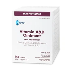 Globe Vitamin A & D Ointment | 144 x 5g packs Skin Protectant with Vitamins A&D 