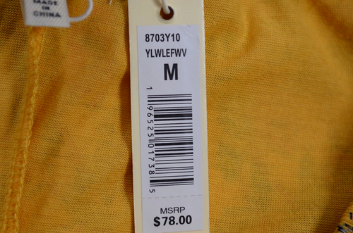 Nwt Max Studio Skirt Women's M Yellow Floral Flowery Cottage Elastic Waist Lined - Picture 10 of 13