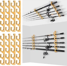 WH5 Horizontal Fishing Rod/Pole Holders for Garage, Wall or Ceiling Mounted Rack