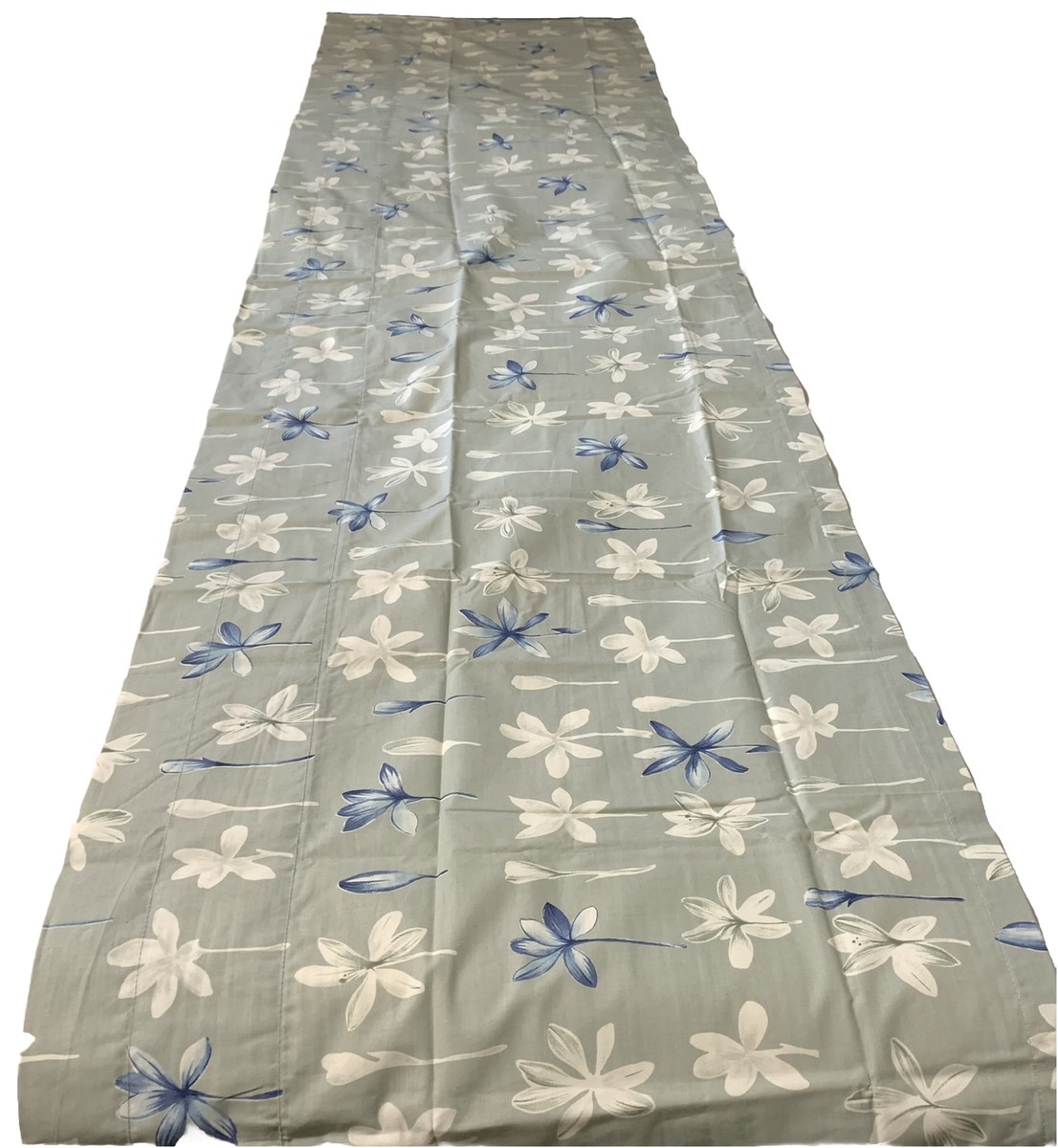 Eddie Bauer Home Valance – Blue Floral Red Roses, Cotton, 82x21 Inches, Rod Pocket, Light Filtering