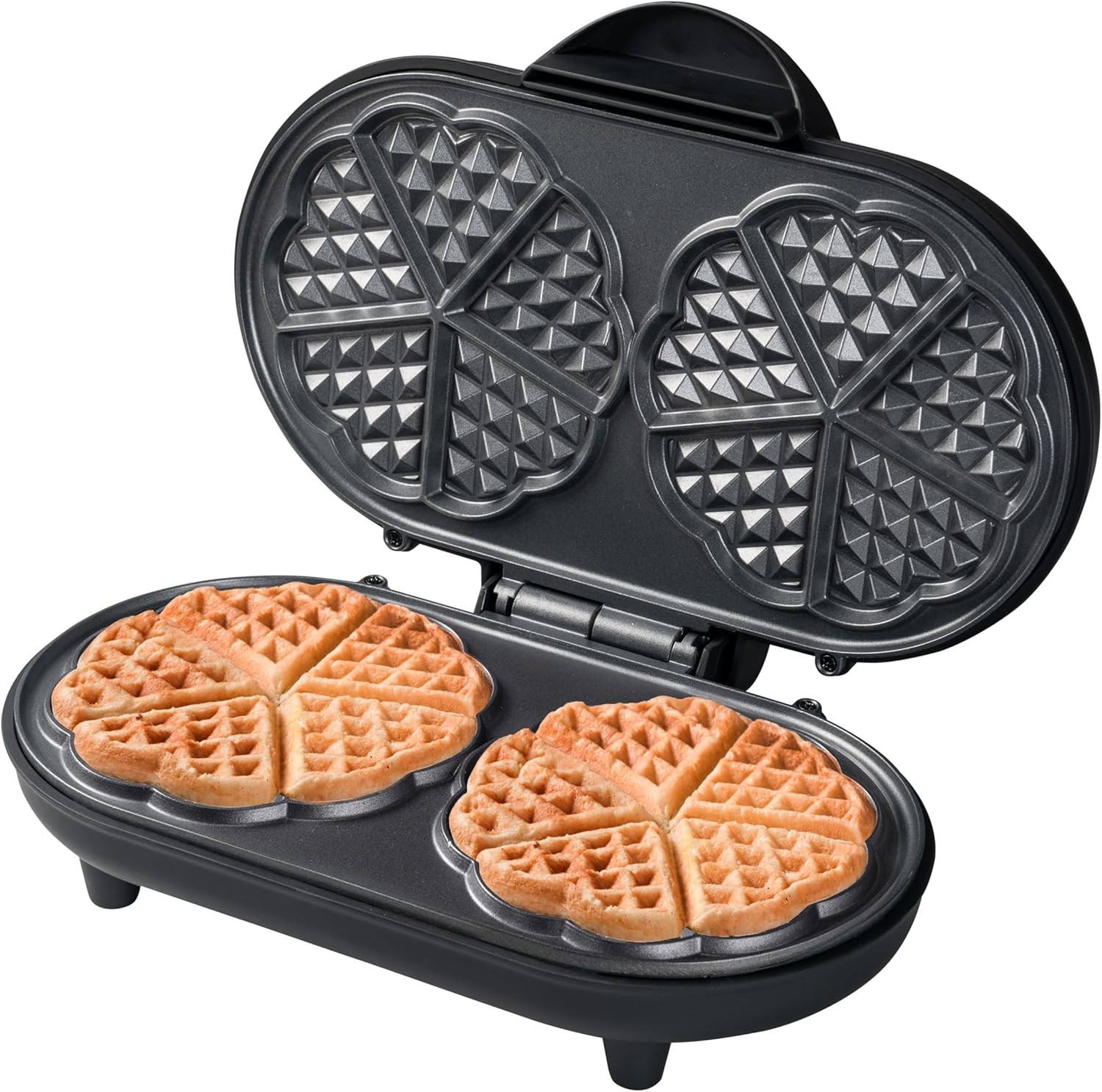 Waffle Maker, Piastra per Waffle Doppio a Forma Di Cuore, Macchina per Waffle Co