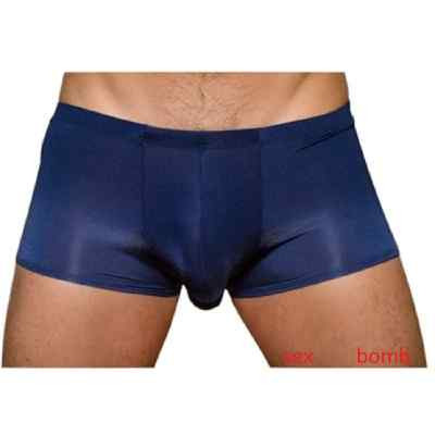 Sexy Boxer Blu Navy Satinati L Tasca Push Up Intimo Uomo Underwear