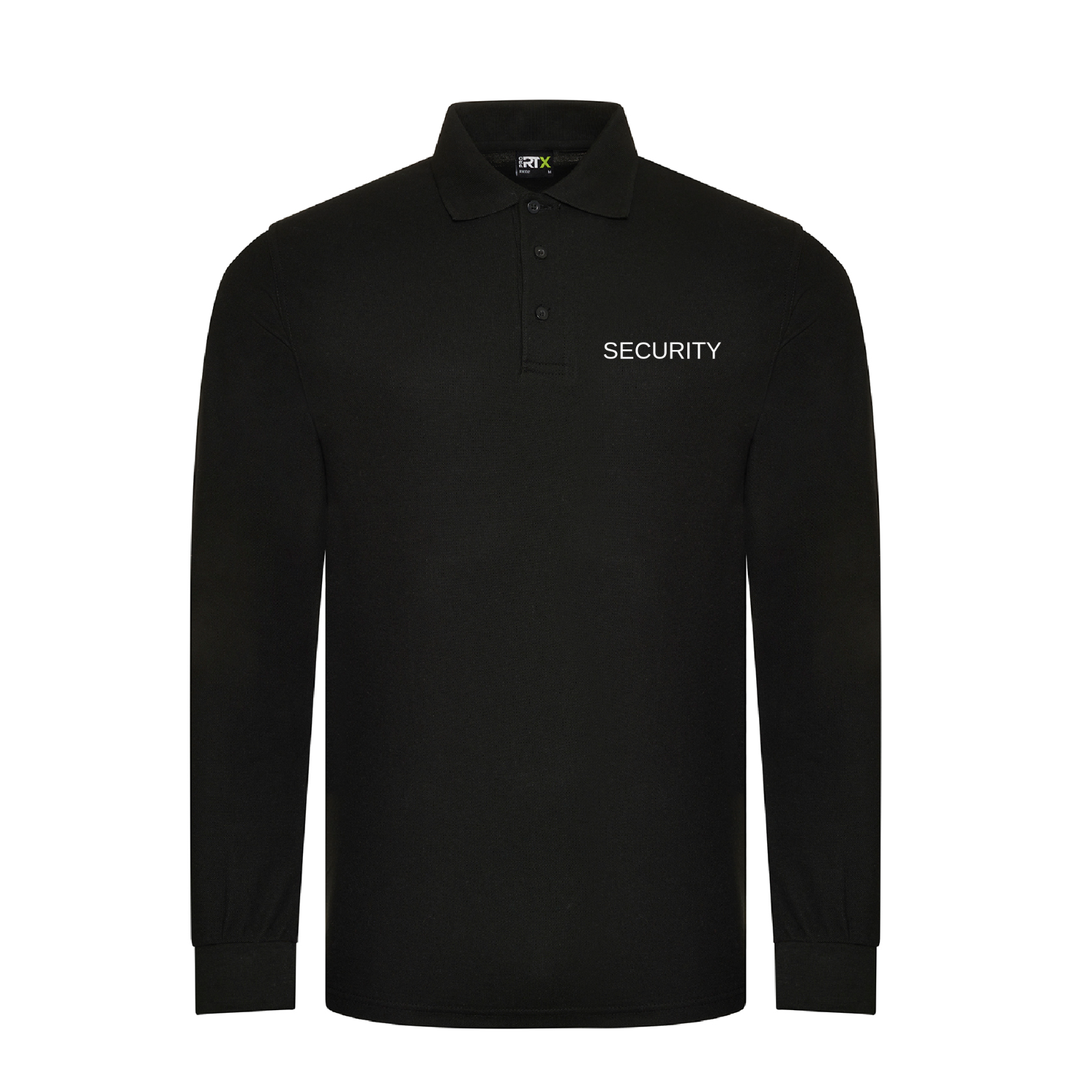 Security long sleeve polo shirt embroidered black eBay