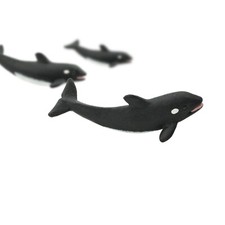 SAFARI LTD ORCA KILLER WHALES SET OF 26 GOOD LUCK MINIS  341022 TINY 1" LONG 