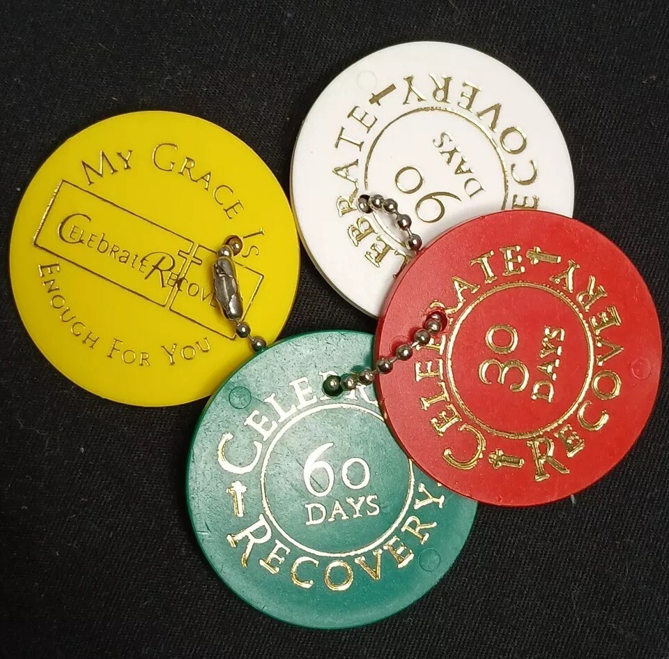 4- CELEBRATE RECOVERY Chips 30 60 90 Days Months MY GRACE IS