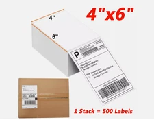 CDU Technology 4" x 6" FanFold Direct Thermal Shipping Labels with 500 Labels