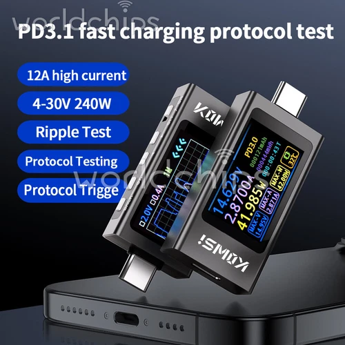 KWS-X1 Type-C Power Tester Voltage Current Meter USB-C Multimeter DC 4-30V 0-12A