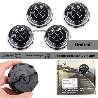 LIMITED BMW Floating Alloy Wheel Center Hub Caps 56-68mm Set Of 4 36122455268