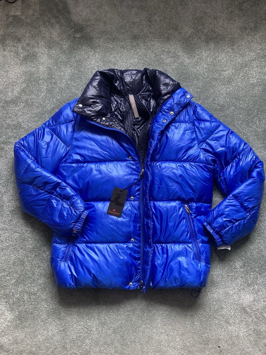 Nazareno Gabrielli Mens XL Size Blue China Full Zip Puffer Coat NWT