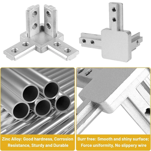 4x Profilverbinder Eckverbinder 3-Wege Eckwinkel 20/30/40mm Nut 6/8 Aluprofil DE