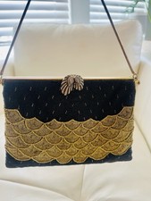 1900s French Beaded Art Nouveau Handbag Vintage Purse with Heavy Beading. Beauty