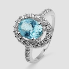 Opulent Blue Aquamarine 1.30Ct 925 Sterling Silver Handmade Fine Gemstone Rings
