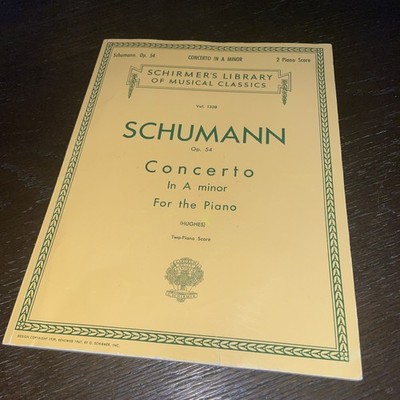 CONCERTO IN A MINOR OP54 2 PIANO SCORE By Robert Schumann *Excellent Condition*
