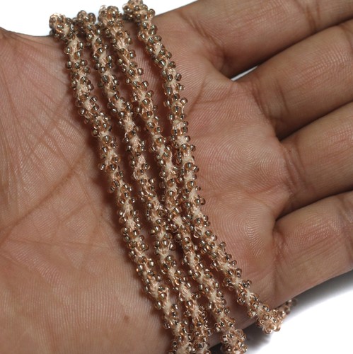 1 Mtr Silver Line Seed Bead Beaded String For Necklace - Picture 2 of 11
