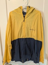 Vintage 90s Eddie Bauer Jacket Nylon Hooded Windbreaker Yellow - Mens Medium