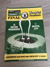1986 Freight Rover Trophy Final Programme Bolton Wanderers vs Bristol City