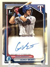 2024 Bowman Chrome Prospect Quincy Scott 1st Auto (RC) #CPA-QS Texas Rangers