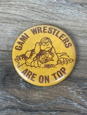 Absegami Wrestling HS Pinback Badge Button Vintage Highs School Spirit 1970s NJ