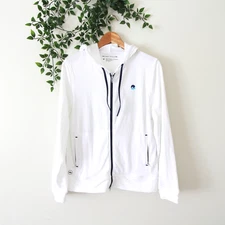 Peter Millar Women's White Long Sleeve Zip Front Hooded Jacket Size Medium