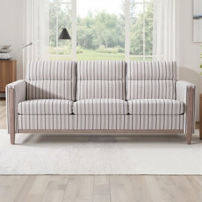 Comfortable Solid Wood Three-Seater Sofa - Soft Cushions, Durable and Long-lasti