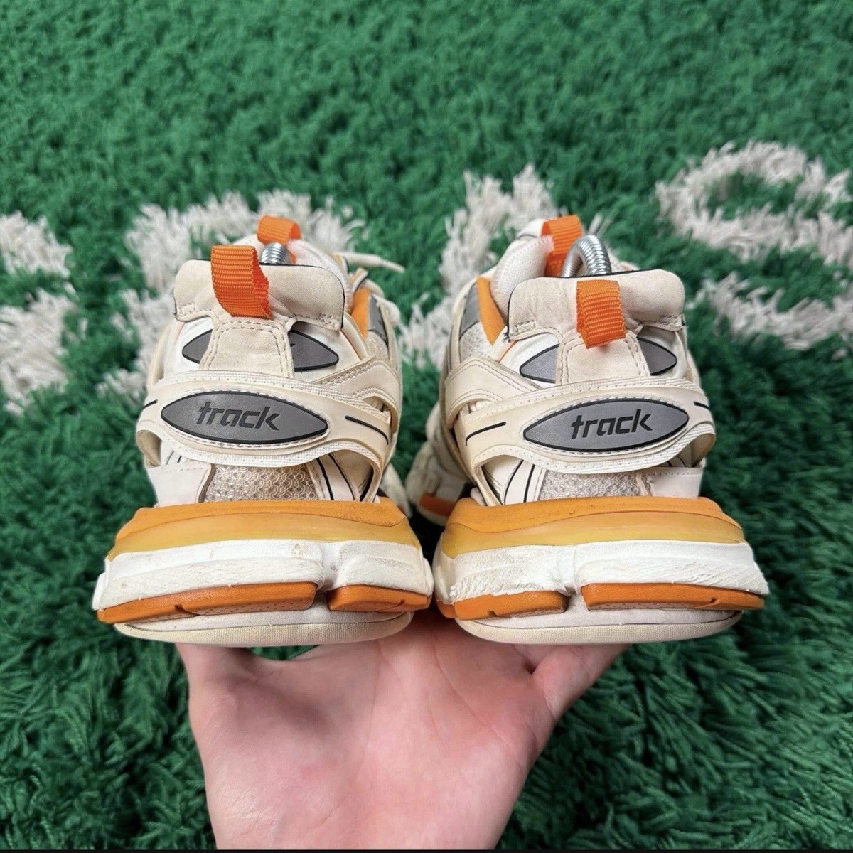 Size 6 - Balenciaga Track Sneaker White Orange for sale online | eBay
