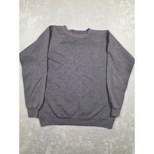 Vintage Hanes Sweatshirt Women Large Gray Raglan Sleeve Made in USA Staining